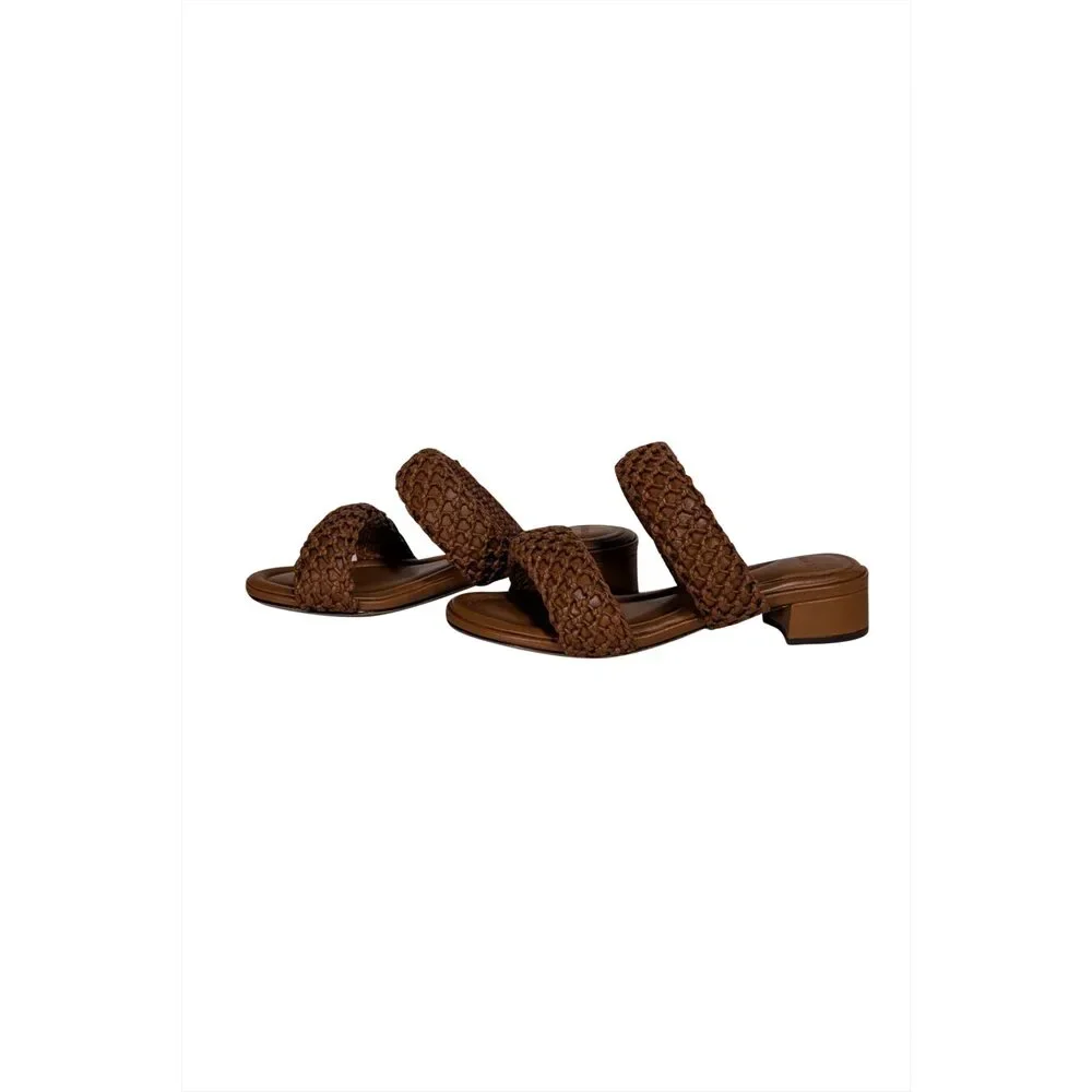 Alexandre Birman - Tan Leather Slide Sandals Sz 9.5